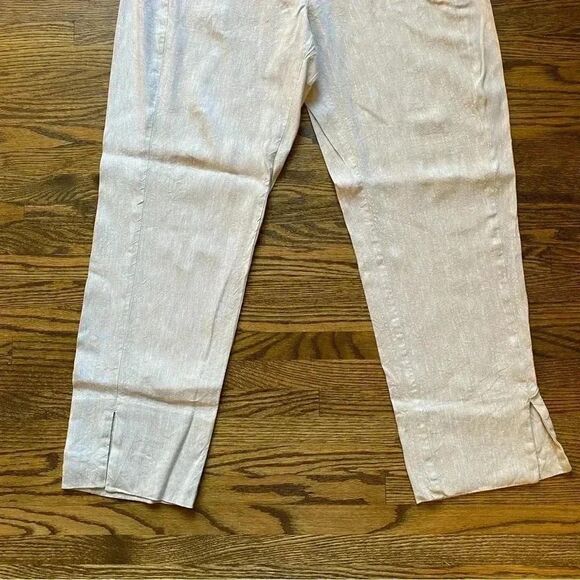 J. Jill ankle pants linen stretch medium tall beige pull on - Picture 3 of 12